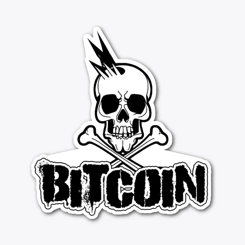 BITCOIN RANCID STYLE (BLACK SKULL PRINT)